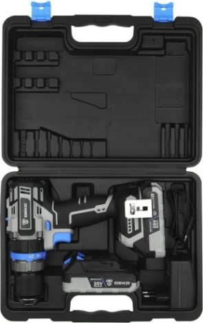 Дрель-шуруповерт аккумуляторная DEKO DKCID20 BMC 2*3,0Ah ударная [063-4421]