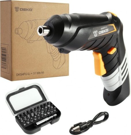Дрель-шуруповерт аккумуляторная DEKO DKS4FU-Li + набор инструментов 31 предмет (063-4151) [063-4151]