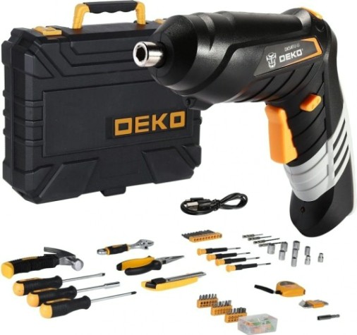 Дрель-шуруповерт аккумуляторная DEKO DKS4FU-Li в кейсе + набор инструментов 112 предметов (063-4153) [063-4153]