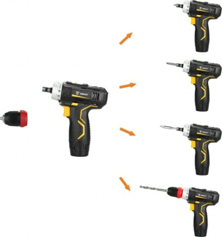 Дрель-шуруповерт аккумуляторная DEKO GCD12DU3 3 в 1 с 2 патронами, 2 аккум (063-4082) [063-4082]