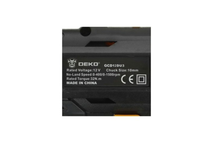 Дрель-шуруповерт аккумуляторная DEKO GCD12DU3 SET5 + набор инструментов 92 шт. (063-4148) [063-4148]