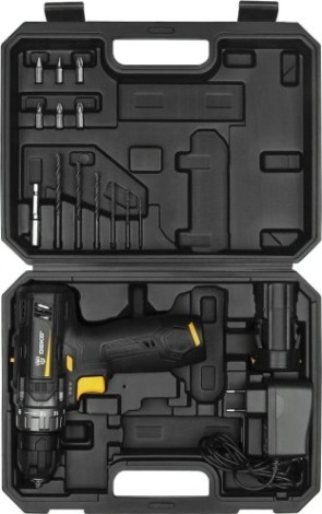 Дрель-шуруповерт аккумуляторная DEKO GCD12DU3 SET6 в кейсе + оснастка 13 шт, 12в, 2х3.0ач [063-4007]