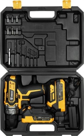 Дрель-шуруповерт аккумуляторная DEKO GCD20DU3 + оснастка 13 шт. (063-4145) [063-4145]