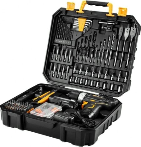 Дрель-шуруповерт аккумуляторная DEKO GCDU12DU3 + набор 193 аксессуара (063-4138) [063-4138]