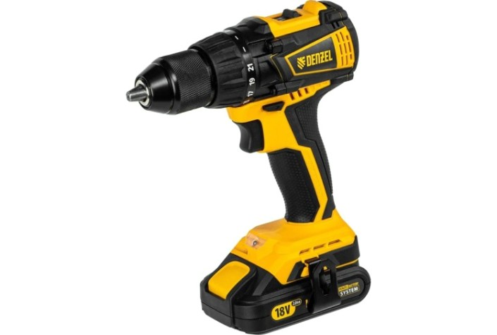 Дрель-шуруповерт аккумуляторная Denzel BLDL-IB-18-02 бесщеточная [26121]