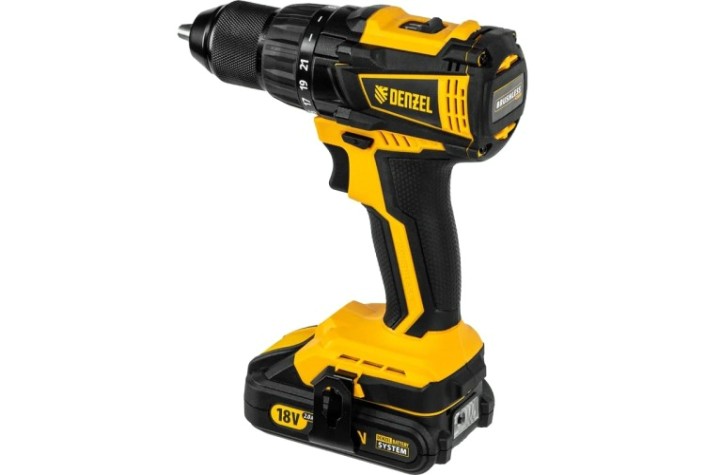 Дрель-шуруповерт аккумуляторная Denzel BLDL-IB-18-02 бесщеточная [26121]