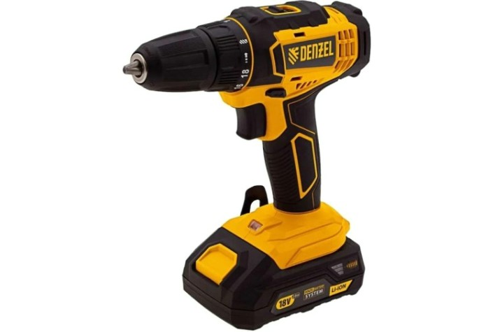 Дрель-шуруповерт аккумуляторная Denzel CDL-18-02BM, Li-Ion [26116]