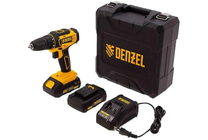 Дрель-шуруповерт аккумуляторная Denzel CDL-18-02BM, Li-Ion [26116]