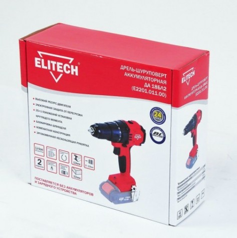 Дрель-шуруповерт аккумуляторная ELITECH ДА 18БЛ2 [198041]