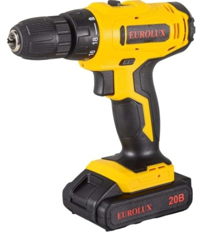 Дрель-шуруповерт аккумуляторная EUROLUX ДА-20/2Li [72/14/52]