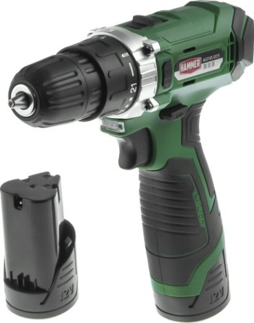 Дрель-шуруповерт аккумуляторная Hammer ACD12/2CS 2x1.5Ah Li-ion, 26Hм в кейсе [101-116]
