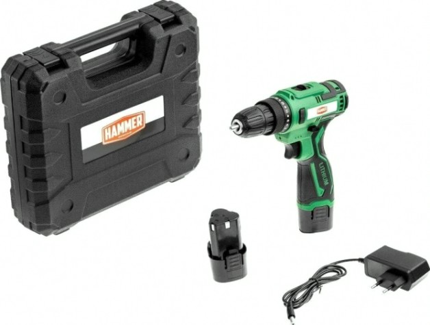 Дрель-шуруповерт аккумуляторная Hammer ACD12/2С 2x1.5Ah Li-ion, 26Hм, кейс [216-022]