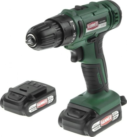 Дрель-шуруповерт аккумуляторная Hammer ACD12BS 2x2Ah, 32Hм в кейсе [101-123]