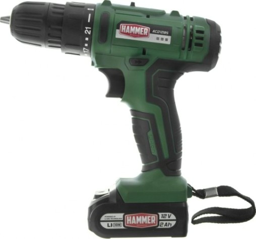 Дрель-шуруповерт аккумуляторная Hammer ACD12BS 2x2Ah, 32Hм в кейсе [101-123]