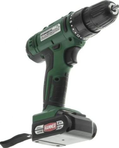Дрель-шуруповерт аккумуляторная Hammer ACD12BS 2x2Ah, 32Hм в кейсе [101-123]