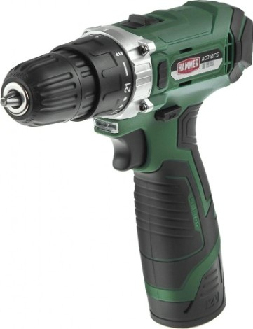 Дрель-шуруповерт аккумуляторная Hammer ACD12CS 2x1.5Ah Li-ion, 26Hм [101-117]