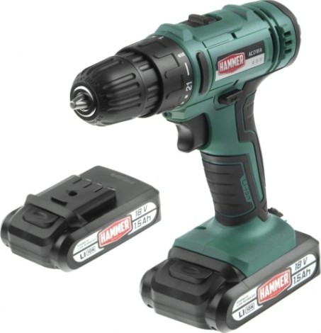 Дрель-шуруповерт аккумуляторная Hammer ACD18A 2x1.5Ah, 35Hм в кейсе [101-126]