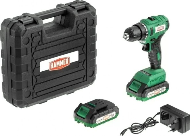 Дрель-шуруповерт аккумуляторная Hammer ACD18BLC бесщ. 2x2Ah Li-ion, 45Hм в кейсе [216-029]