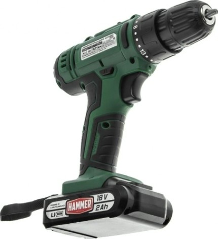 Дрель-шуруповерт аккумуляторная Hammer ACD18BS 2x2Ah, 45Hм в кейсе [101-122]