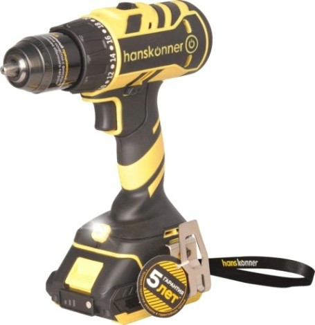 Дрель-шуруповерт аккумуляторная HANSKONNER HCD1865 Дрель-шуруповерт аккумуляторная HANSKONNER HCD1865