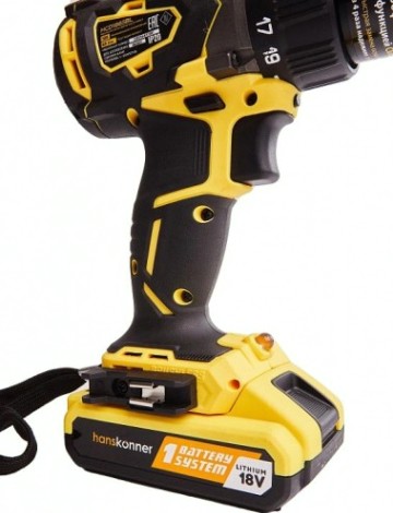 Дрель-шуруповерт аккумуляторная HANSKONNER HCD1865BL
