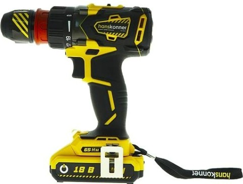 Дрель-шуруповерт аккумуляторная HANSKONNER HCD1865BLC [HCD1865BLС]