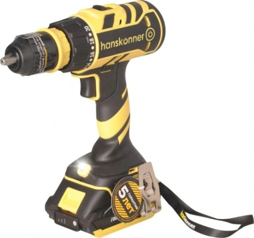 Дрель-шуруповерт аккумуляторная HANSKONNER HCD1865C Дрель-шуруповерт аккумуляторная HANSKONNER HCD1865C