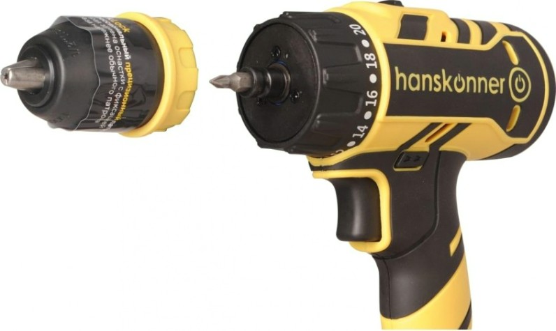 Дрель-шуруповерт аккумуляторная HANSKONNER HCD1865C