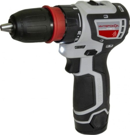 Дрель-шуруповерт аккумуляторная ИНТЕРСКОЛ ДА-10/12В 36 КомбиМАКС бесщеточная 2 2ач, патрон св. [687.2.2.77]