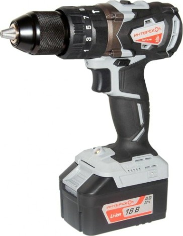 Дрель-шуруповерт аккумуляторная ИНТЕРСКОЛ ДАУ-13/18 В ударная (1х4.0 Ач) [574.4.1.70]