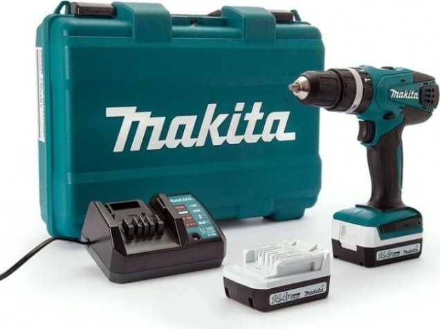 Дрель-шуруповерт аккумуляторная MAKITA HP 347 DWE ударная [HP347DWE]