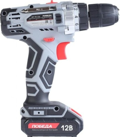 Дрель-шуруповерт аккумуляторная Победа ДА-12/1Ли [180201648]