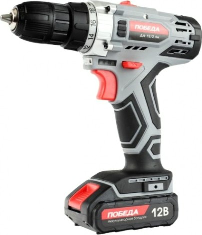 Дрель-шуруповерт аккумуляторная Победа ДА-12/2 Ли кейс [180201634]