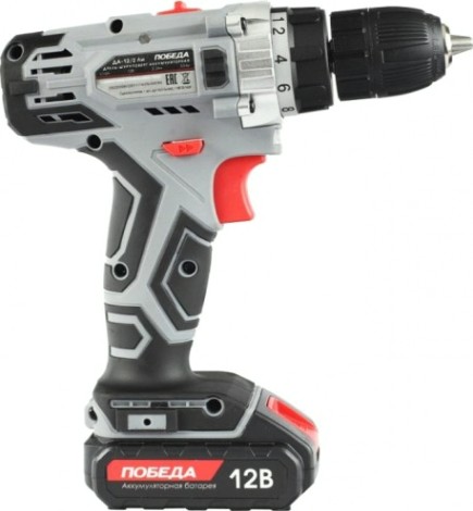 Дрель-шуруповерт аккумуляторная Победа ДА-12/2 Ли кейс [180201634]