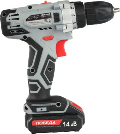 Дрель-шуруповерт аккумуляторная Победа ДА-14/2 Ли кейс [180201635]