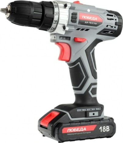 Дрель-шуруповерт аккумуляторная Победа ДА-18/2 Ли кейс [180201636]