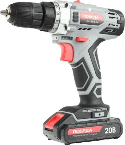 Дрель-шуруповерт аккумуляторная Победа ДА-20/2 Ли кейс [180201638]
