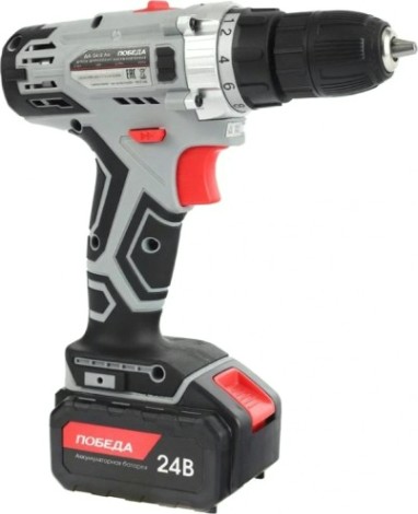 Дрель-шуруповерт аккумуляторная Победа ДА-24/2 Ли кейс [180201646]
