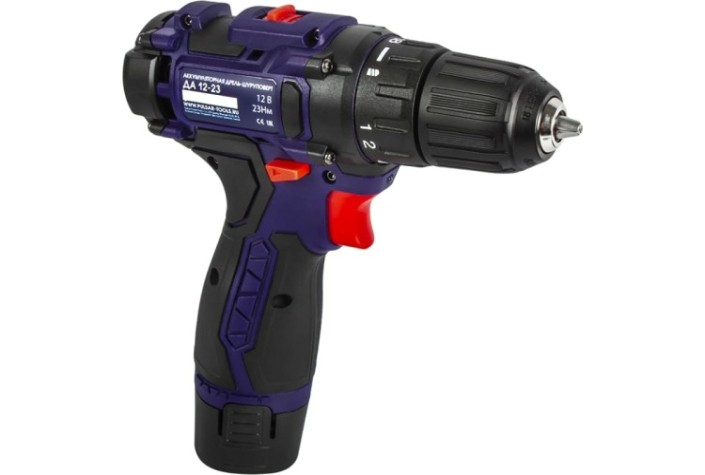 Дрель-шуруповерт аккумуляторная ПУЛЬСАР ДА 12-23 безударная (12в, 2 аккум.) [916-936]