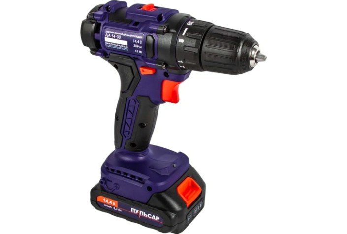 Дрель-шуруповерт аккумуляторная ПУЛЬСАР ДА 14-30 безударная (14, 2 аккум.) [916-950]