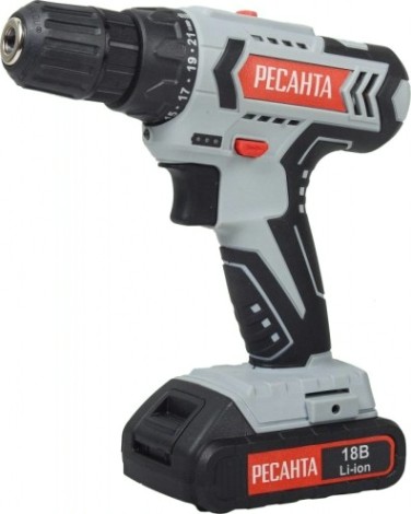Дрель-шуруповерт аккумуляторная Ресанта ДА-18-2ЛК [75/14/5]