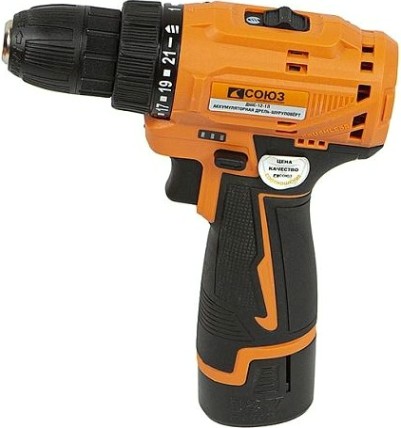 Дрель-шуруповерт аккумуляторная СОЮЗ ДШС-12-1Л бесщеточная
