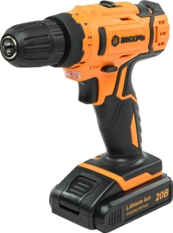 Дрель-шуруповерт аккумуляторная ВИХРЬ ДА-20Л-2К [72/14/21]