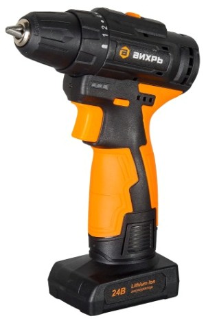 Дрель-шуруповерт аккумуляторная ВИХРЬ ДА-24Л-2К/Б (бесщеточный двигатель) [72/14/24]