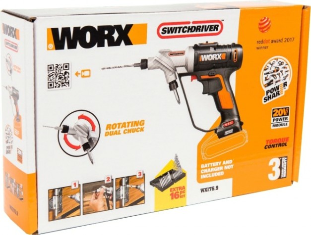 Дрель-шуруповерт аккумуляторная Worx Switchdriver WX176.9 без АКБ и ЗУ [WX176.9]