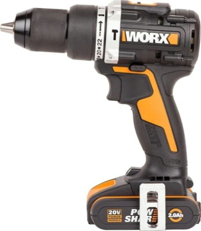 Дрель-шуруповерт аккумуляторная Worx WX352.1 ударная, бесщеточная