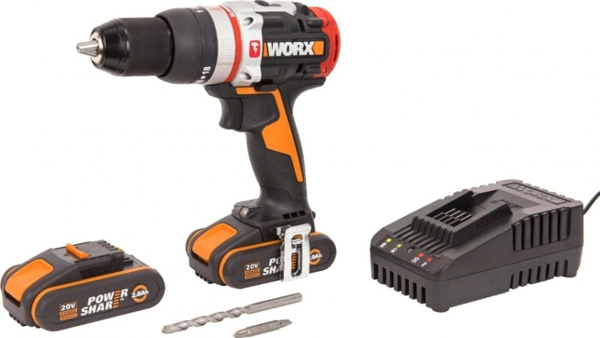 Дрель-шуруповерт аккумуляторная Worx WX354 ударная, бесщеточная