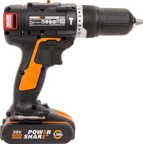 Дрель-шуруповерт аккумуляторная Worx WX367.1 ударная, бесщеточная, набор оснастки 158 пред. Дрель-шуруповерт аккумуляторная Worx WX367.1 ударная, бесщеточная, набор оснастки 158 пред.
