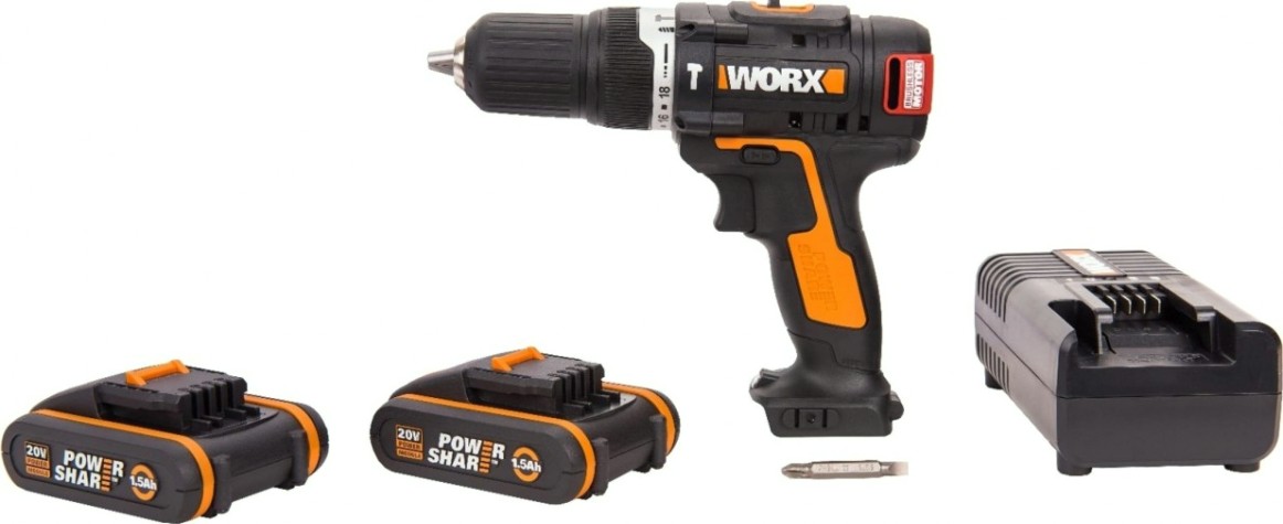Дрель-шуруповерт аккумуляторная Worx WX367 ударная, бесщеточная