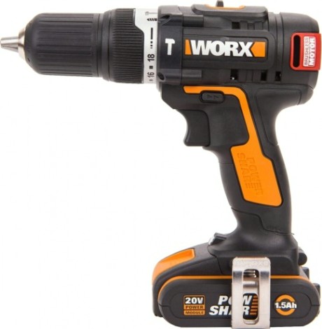 Дрель-шуруповерт аккумуляторная Worx WX367 ударная, бесщеточная